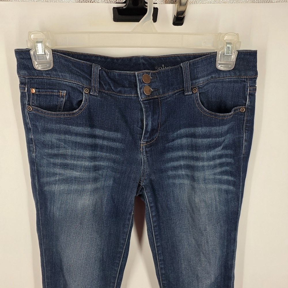New York & Company Soho Jeans Size 8 Dark Wash Skinny Legging Double Button - Picture 3 of 9
